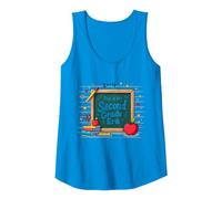 This is My Second Grade Era School Supplies Chalkboard Tank Top, Women, Sapphire, S