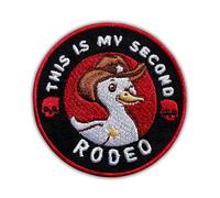 This is My Second Rodeo Embroidered Patch Funny Western Fabric Embroidery Patches Sarcasm Rodeo Cowboy Duck Meme Iron On Sew On Patches for Clothes Backpacks Jeans Gifts for Adults Teens 3x3 Inches