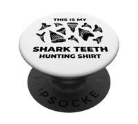 This Is My Shark Teeth Hunting Shirt Fossil Treasure Hunter PopSockets Adhesive PopGrip