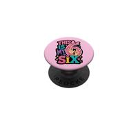 This Is My Six Birthday Girl Celebration PopSockets Adhesive PopGrip