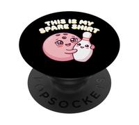 This is My Spare Shirt Funny Bowling Kawaii Ball Pin Design PopSockets Adhesive PopGrip