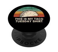 This Is My Taco Tuesday Funny Retro Taco Lover PopSockets Adhesive PopGrip