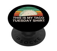 This Is My Taco Tuesday Funny Retro Taco Lover PopSockets Adhesive PopGrip