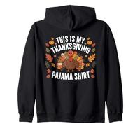 This Is My Thanksgiving Pajama Shirt Funny Kids Men Women Zip Hoodie