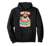 This Is My Vacation Body Funny Pug Breed Dog Summer Pullover Hoodie