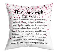 This is my wish for you Comfort on difficult days, smiles when sadness intrudes Throw Pillow Covers Cushion Cover decor for Sofa Couch Bed 18x18 Inch Christmas Birthday Friendship Gift for Friends
