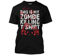 This is My Zombie Killing T-Shirt Bloody Handprint Mens Unisex Tshirt Zombie Day Tee Halloween Apocalypse - 5XL Black