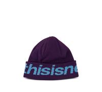 This Is Never That logo-intarsia beanie hat - Purple One Size