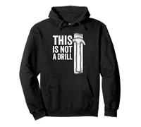 This Is Not A Drill Funny Hammer White Retro Vintage Humor Pullover Hoodie