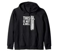 This Is Not A Drill Funny Hammer White Retro Vintage Humor Zip Hoodie