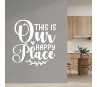 This is Our Happy Place - Home Family Wall Quote Sticker [Medium] [White]