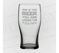 This Is The Beer You Are Looking For Engraved Tulip Pint Glass, Star Wars Beer Glass For Star Wars Fans