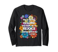 This is The Day - Groovy Floral Scripture Art Long Sleeve T-Shirt