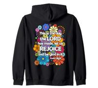 This is the Day - Groovy Floral Scripture Art Zip Hoodie