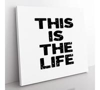 This is the Life Modern Typography Quote Canvas Wall Art Print Ready to Hang, Framed Picture for Living Room Bedroom Home Office Décor, 35x35 cm (14x14 Inch)