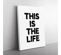 This Is The Life Typography Quote Canvas Wall Art Print Ready to Hang, Framed Picture for Living Room Bedroom Home Office Décor, 76x50 cm (30x20 Inch)