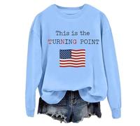 This Is The Turning Point Sweatshirt Vintage American Democracy Freedom Shirts For Men Women Sky Blue