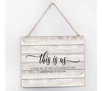 This Is Us A Little Bit of Crazy Loud And A Whole Lot of Love Inspirational Wall Décor Wood Sign 10x12 Inspirational Quote Wall Art Wood Plaque with Sayings Home Decor for Living Room Office
