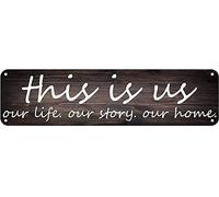 This is Us Our Life Our Story Our Home Farmhouse Decor Rustic Hanging Signs 4x16 Inch
