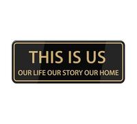 This Is Us Our Life Our Story Our Home Sign For House (With Strong Adhesive Tape), 3" X 10" For Home & Office,Acrylic Signs For Front Door/Wall/Window, Clear And Easy To Read