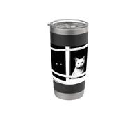 This is us. Two Cats, one Window. A Purrfect Pair. Stainless Steel Insulated Tumbler