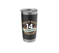 This is What 14 and Blessed Looks Like 14th Birthday Stainless Steel Insulated Tumbler