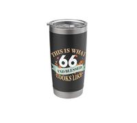 This is What 66 and Blessed Looks Like 66th Birthday Stainless Steel Insulated Tumbler