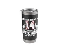 This is What A 14 Year Old Pitcher Looks Like Baseball Bday Stainless Steel Insulated Tumbler