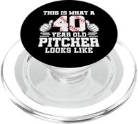 This Is What A 40 Year Old Pitcher Looks Like Baseball Bday PopSockets PopGrip for MagSafe