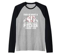 This is What A 40 Year Old Pitcher Looks Like Baseball Bday Raglan Baseball Tee