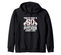 This Is What A 50 Year Old Pitcher Looks Like Baseball Bday Zip Hoodie