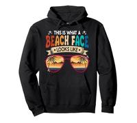 This Is What A Beach Face Looks Like Tropical Summer Pullover Hoodie
