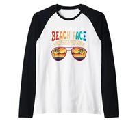 This is What A Beach Face Looks Like Tropical Summer Raglan Baseball Tee