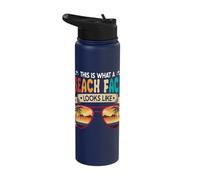 This is What A Beach Face Looks Like Tropical Summer Stainless Steel Insulated Water Bottle
