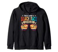 This Is What A Beach Face Looks Like Tropical Summer Zip Hoodie