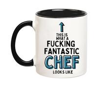 This is What A Fucking Fantastic Chef Looks Like Mug, Cook Mug, New Job Gift, 11 Oz Novelty Ceramic Coffee Mug Drinking Cup, Black