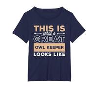 This is What A Great Owl Keeper Looks Like Owls T-Shirt, Women's Plus, Navy Blue, 5X