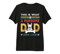 This is What A Pawsome Dad Look Likes Bull Terrier Dog Dad Premium T-Shirt