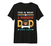 This is What A Pawsome Dad Look Likes Rottweiler Dog Dad Premium T-Shirt