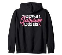 This Is What A Survivor Looks Like Pink Ribbon Zip Hoodie