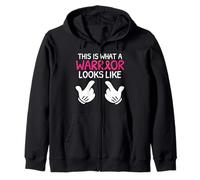 This is What A Warrior Looks Like - Breast Cancer Awareness Zip Hoodie