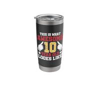 This is What an Awesome 10 Year Old Looks Like 10th Birthday Stainless Steel Insulated Tumbler