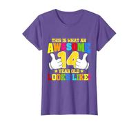 This is what an awesome 14 year old looks like 14th birthday T-Shirt