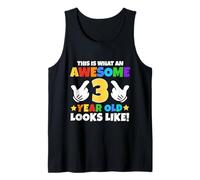 This is What an Awesome 3 Year Old Looks Like 3rd Birthday Tank Top
