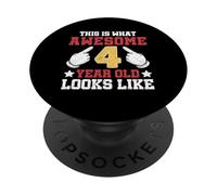 This Is What An Awesome 4 Year Old Looks Like 4th Birthday PopSockets Adhesive PopGrip