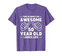This is What an Awesome 50 Year Old Looks Like T-Shirt, Men, Purple Heather, X-Large