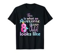 This Is What An Awesome 8 Year Old Looks Like 8th Birthday T-Shirt
