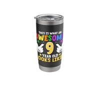 This is What an Awesome 9 Year Old Looks Like 9th Birthday Stainless Steel Insulated Tumbler