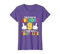 This is what an awesome 9 year old looks like 9th birthday T-Shirt
