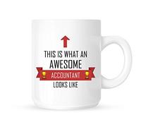 This Is What An Awesome Accountant Looks Like - Tea/Coffee Mug/Cup - Red Ribbon Design - Great Gift Idea